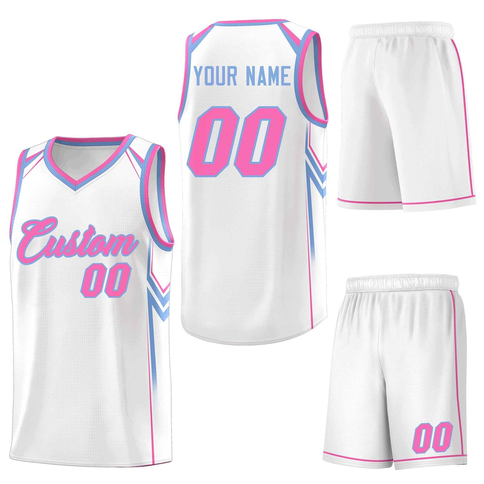 Custom White Arrow Graffiti Pattern Sports Uniform Basketball Jersey