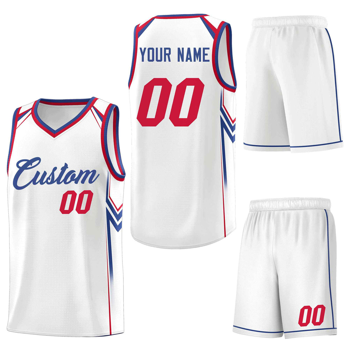 Custom White Arrow Graffiti Pattern Sports Uniform Basketball Jersey