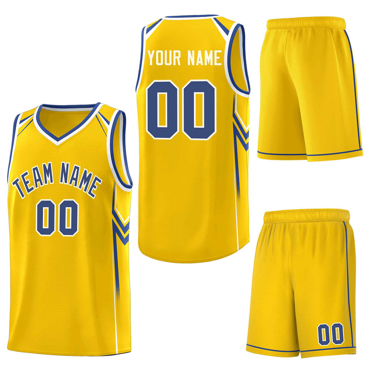 Custom Gold Arrow Graffiti Pattern Sports Uniform Basketball Jersey