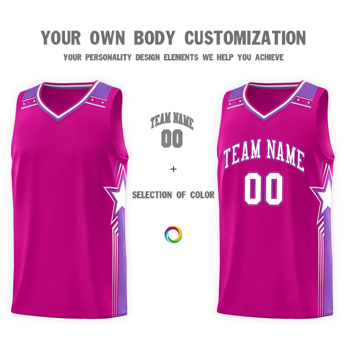 Custom Red White Star Graffiti Pattern Sports Uniform Basketball Jersey