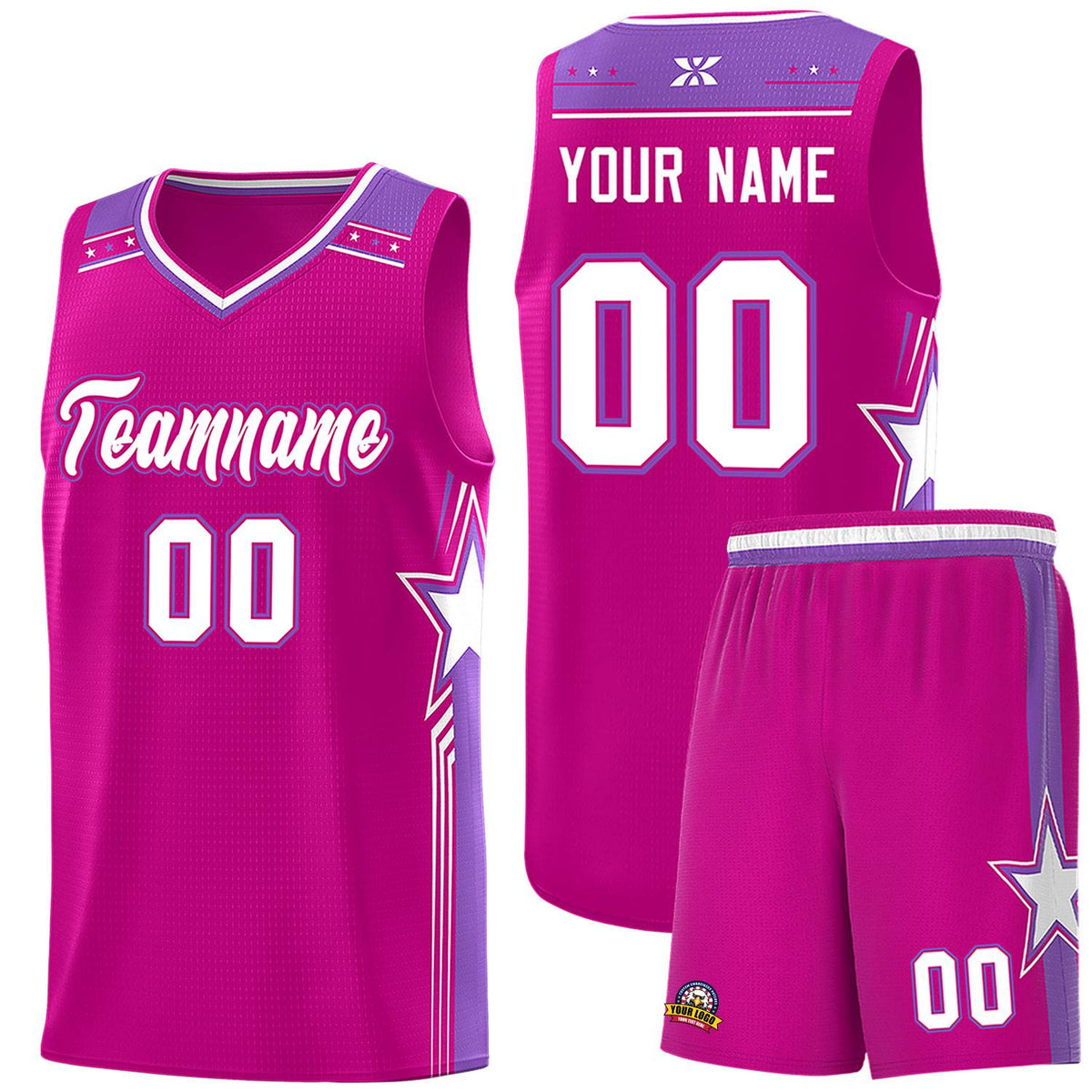 Custom Red White Star Graffiti Pattern Sports Uniform Basketball Jersey