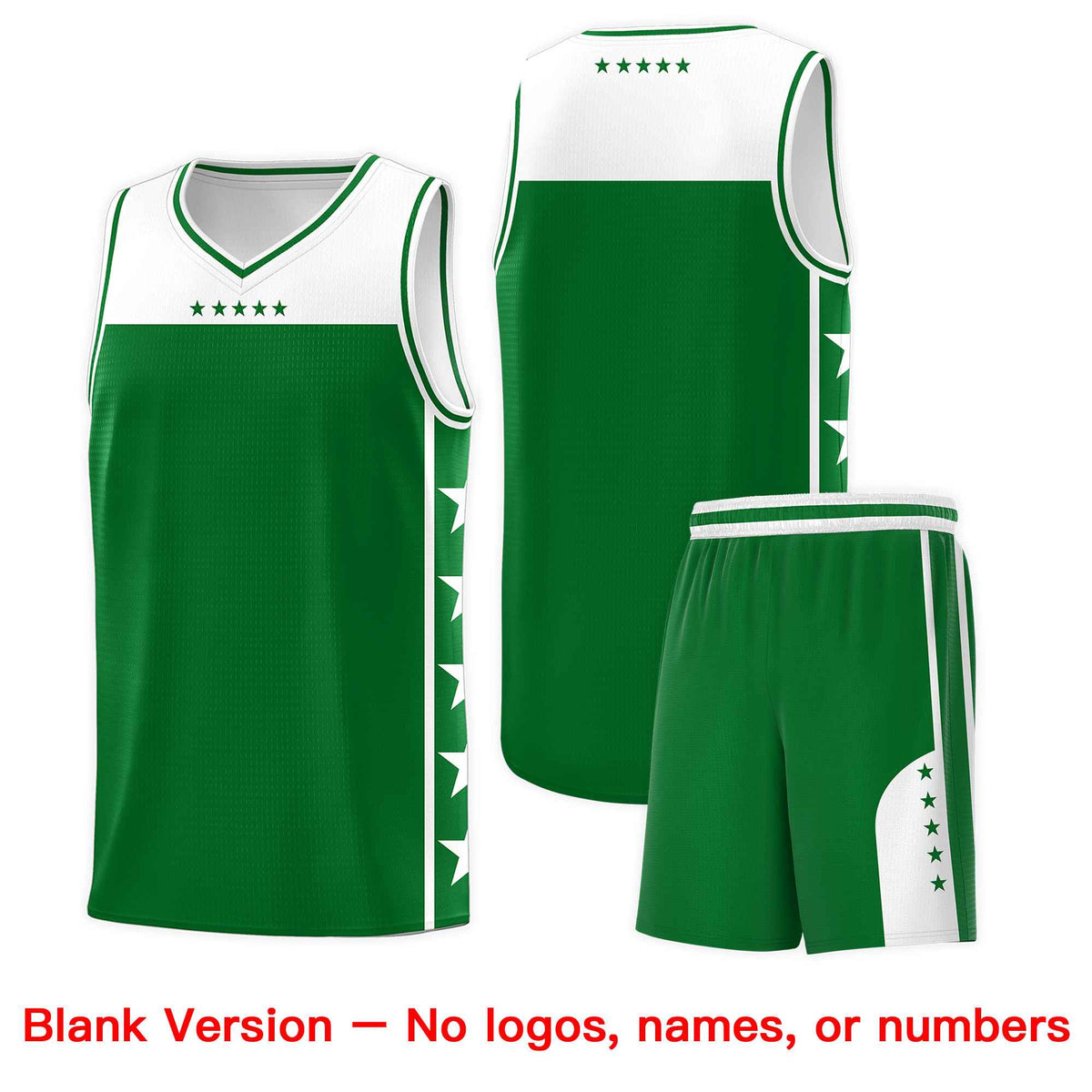 Custom Kelly Green White Personalized Star Pattern Sports Uniform Basketball Jersey