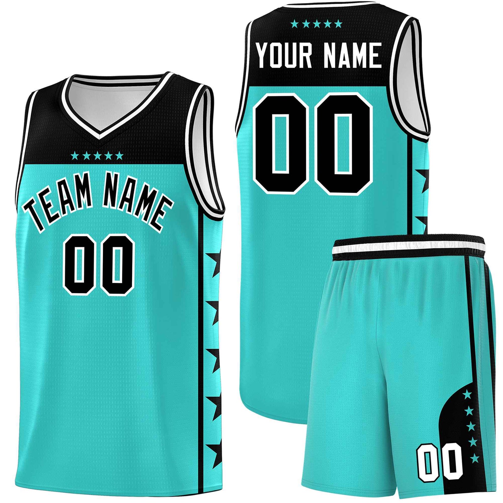 Custom Bright Green Black Color Block Sets Sports Uniform Basketball Jersey