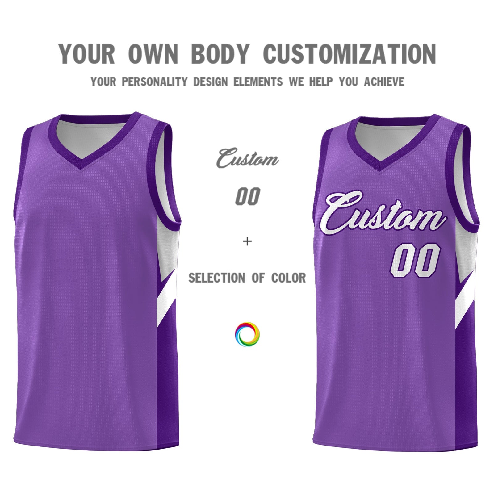 Custom Light Purple Purple Side Design Sets Sports Uniform Basketball Jersey