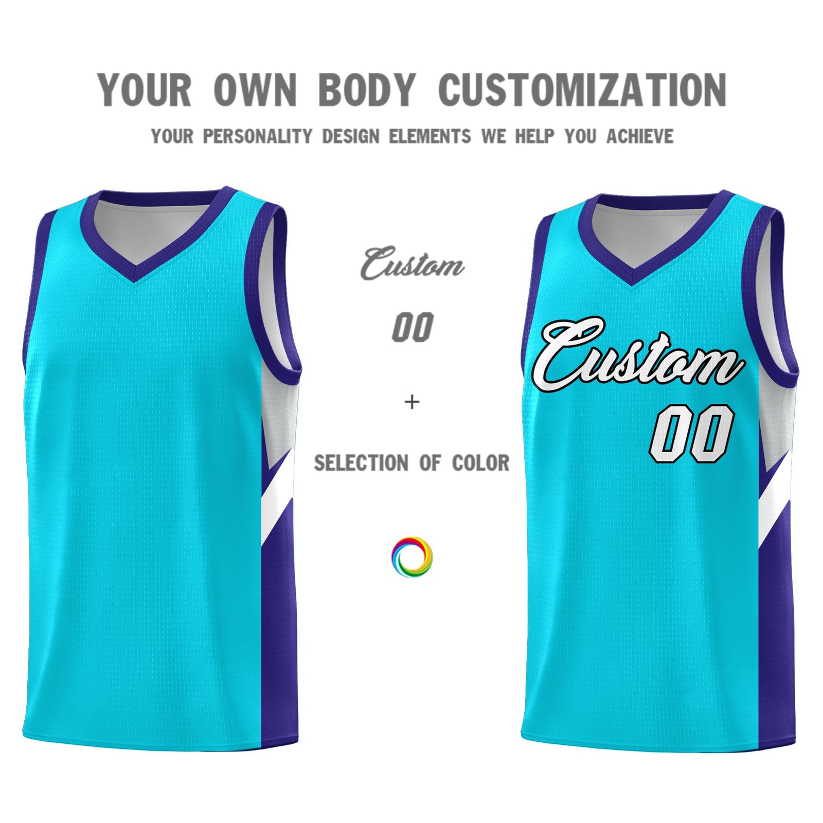 Custom Sky Blue Royal Side Design Sets Sports Uniform Basketball Jersey