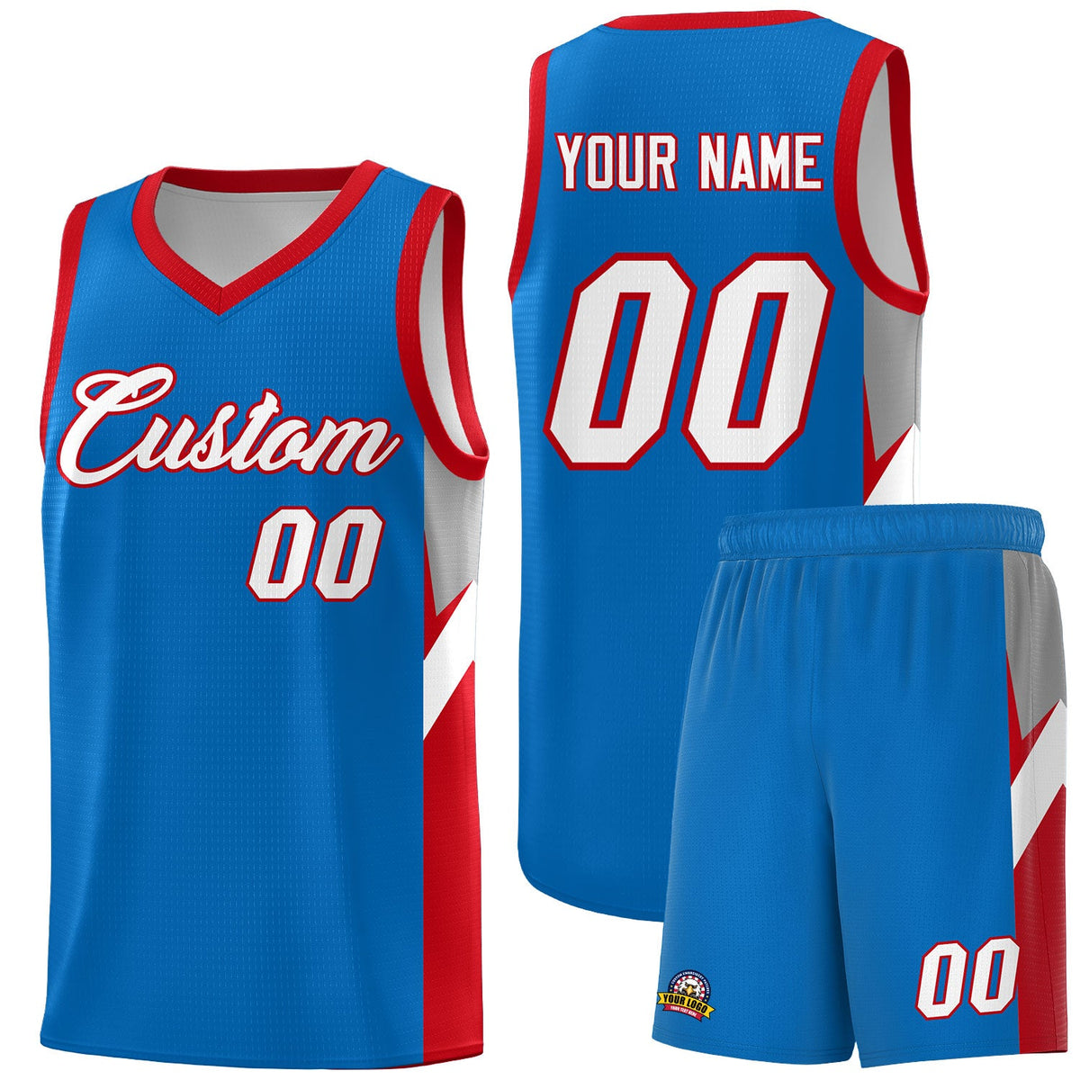 Custom Royal Red Side Design Sets Sports Uniform Basketball Jersey