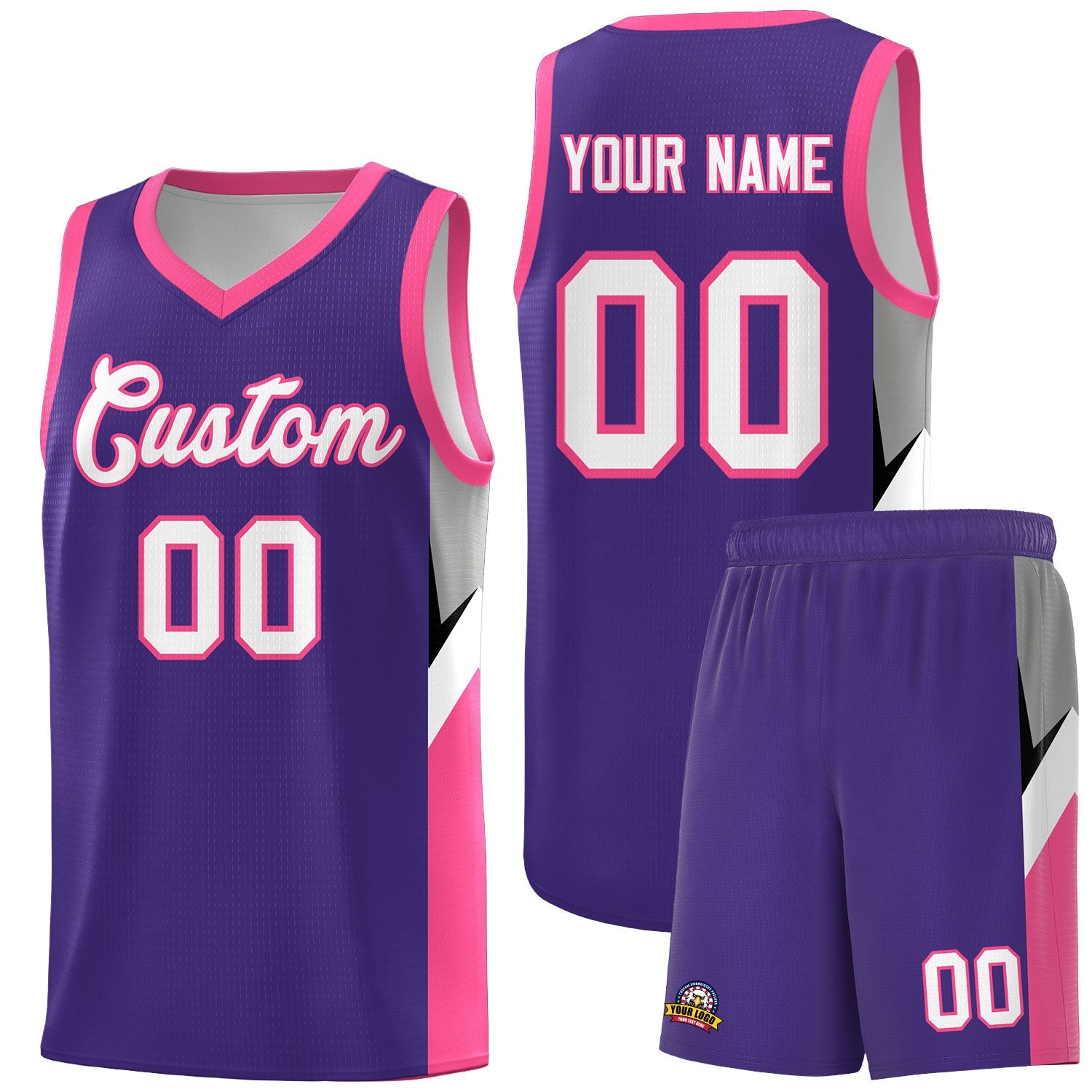 Custom Purple Pink Side Design Sets Sports Uniform Basketball Jersey