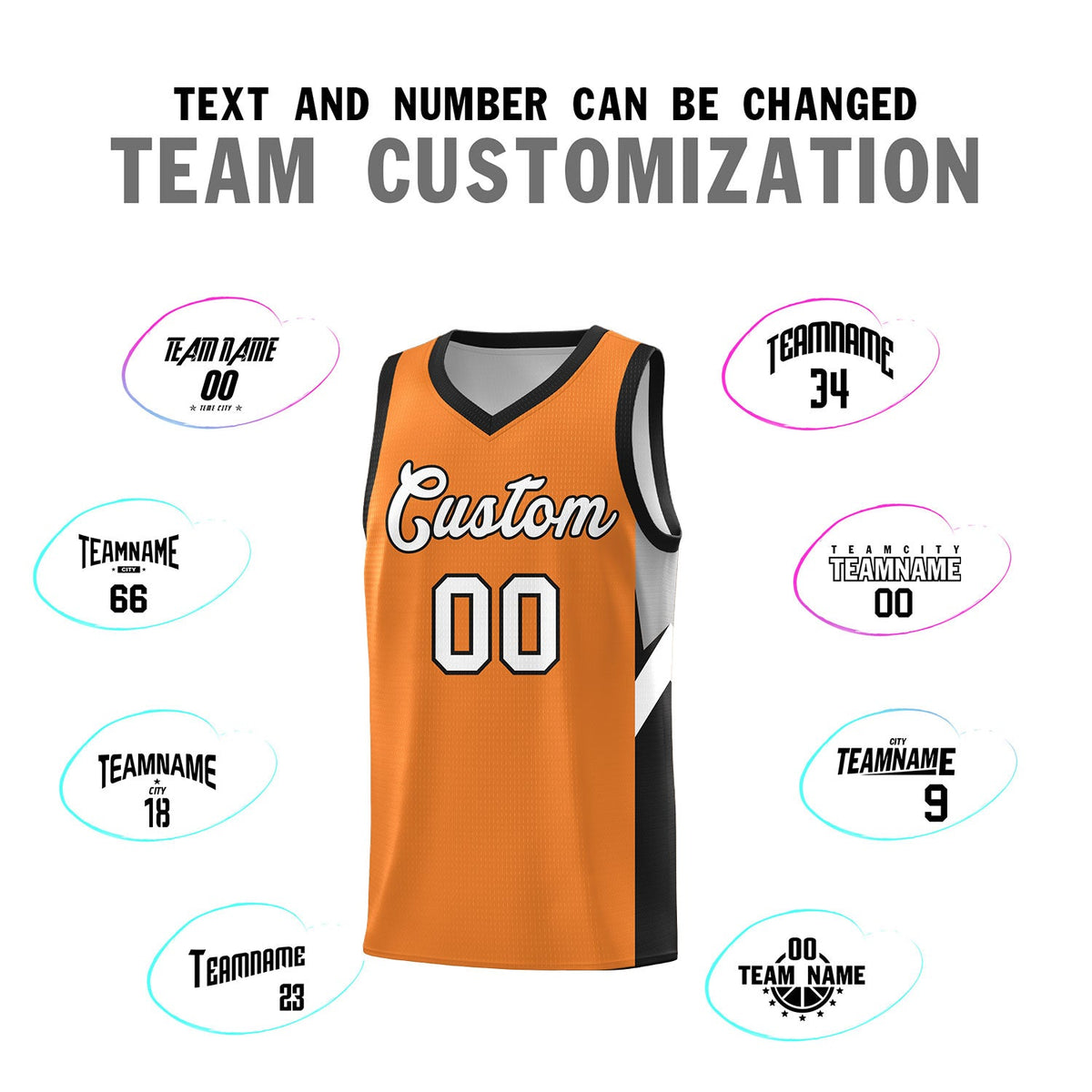 Custom Gold Orange Black Side Design Sets Sports Uniform Basketball Jersey
