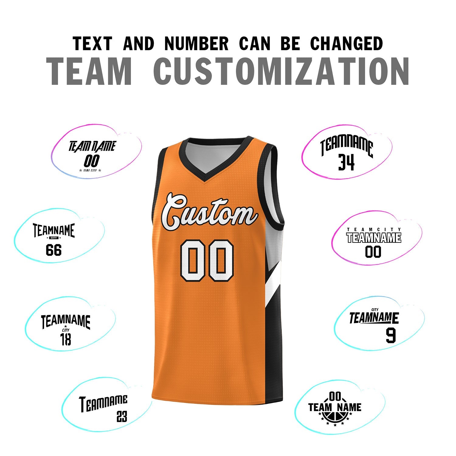 Custom Gold Orange Black Side Design Sets Sports Uniform Basketball Jersey