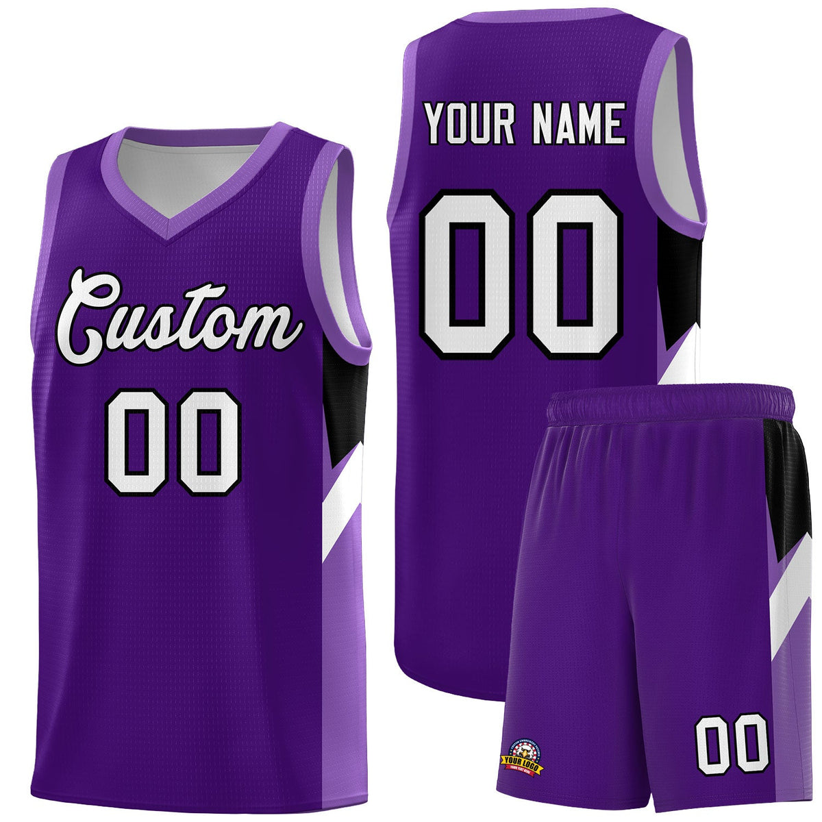 Custom Purple Light Purple Side Design Sets Sports Uniform Basketball Jersey