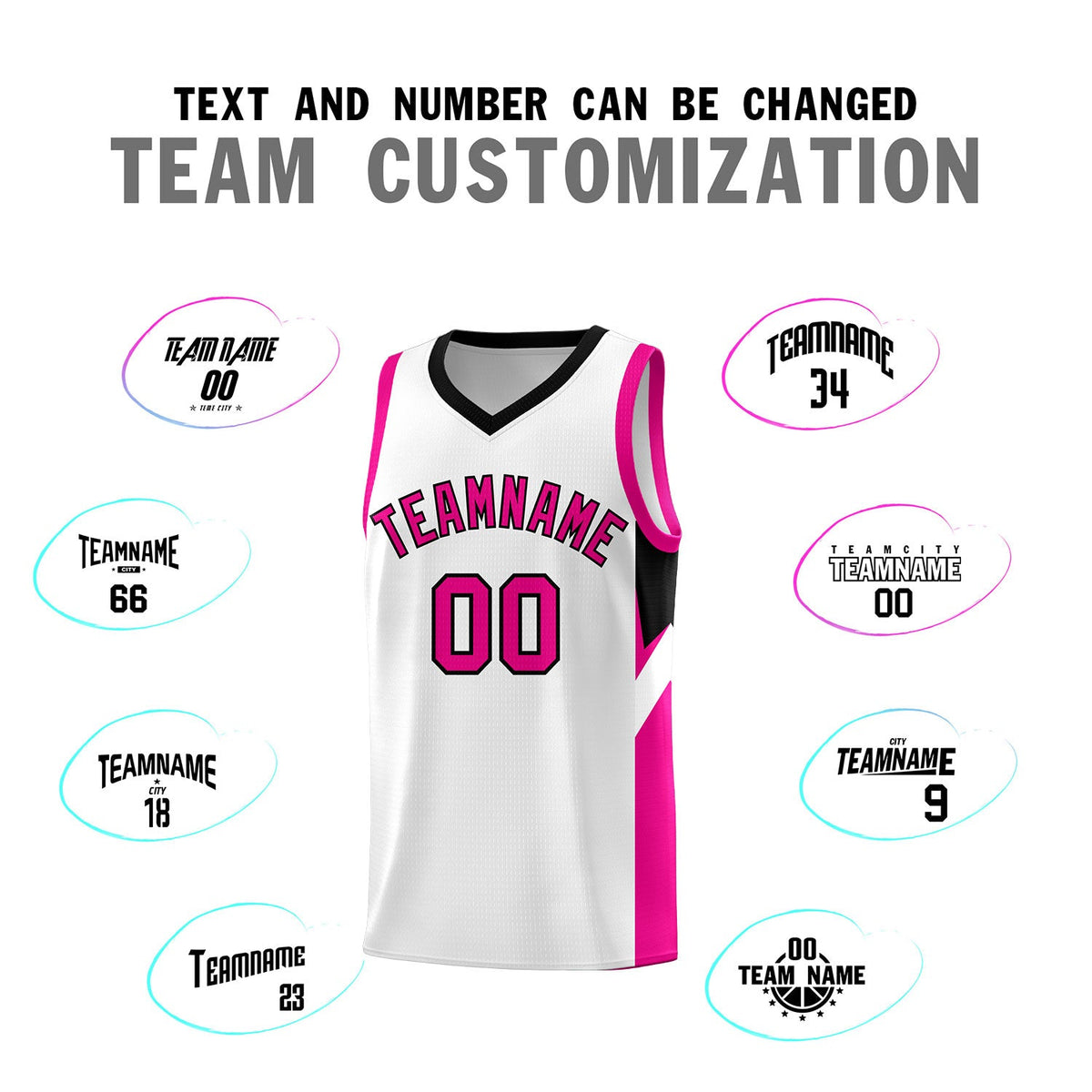 Custom White Black Side Design Sets Sports Uniform Basketball Jersey
