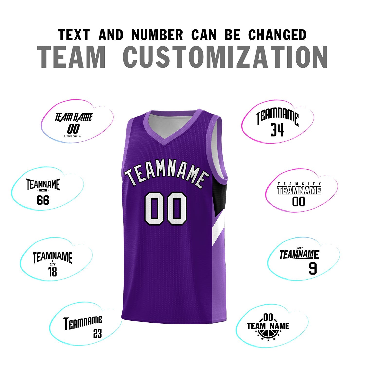Custom Purple Light Purple Side Design Sets Sports Uniform Basketball Jersey