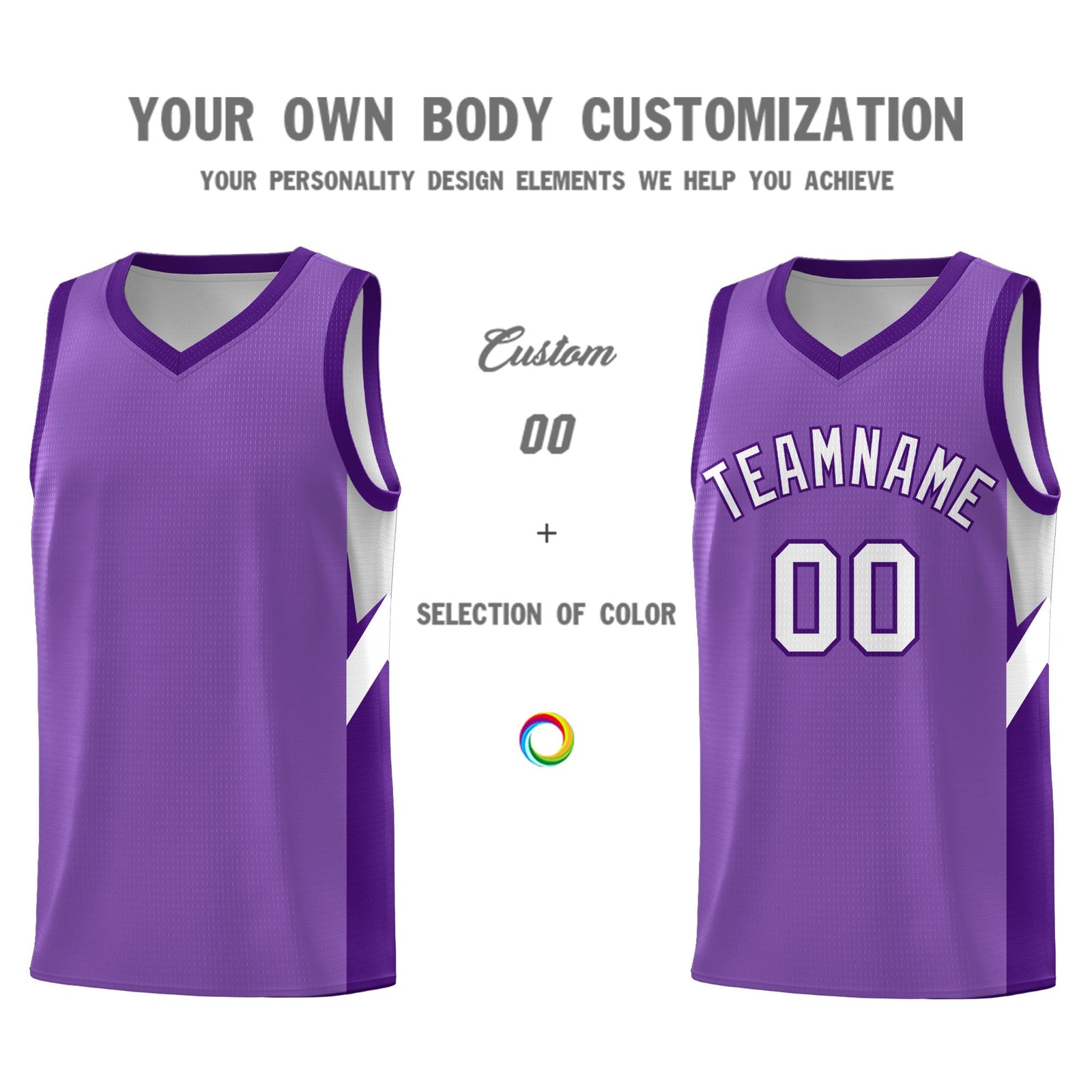 Custom Light Purple Purple Side Design Sets Sports Uniform Basketball Jersey