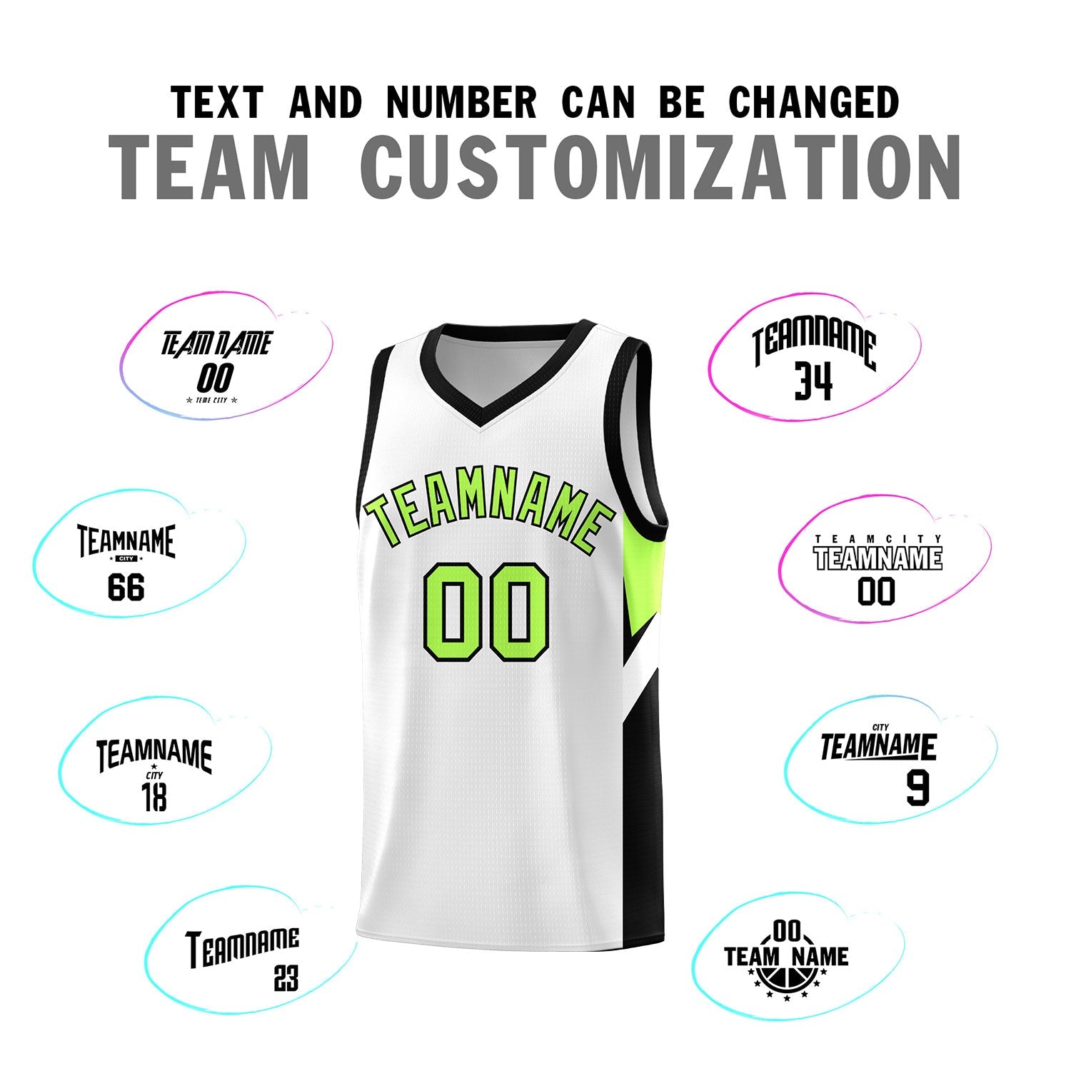 Custom White Black Side Design Sets Sports Uniform Basketball Jersey