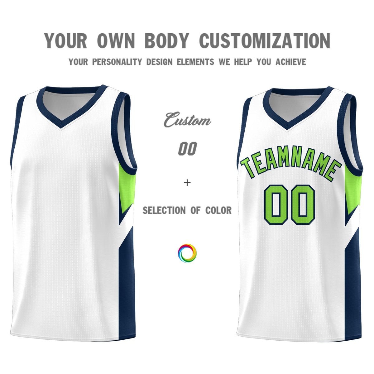 Custom White Navy Side Design Sets Sports Uniform Basketball Jersey