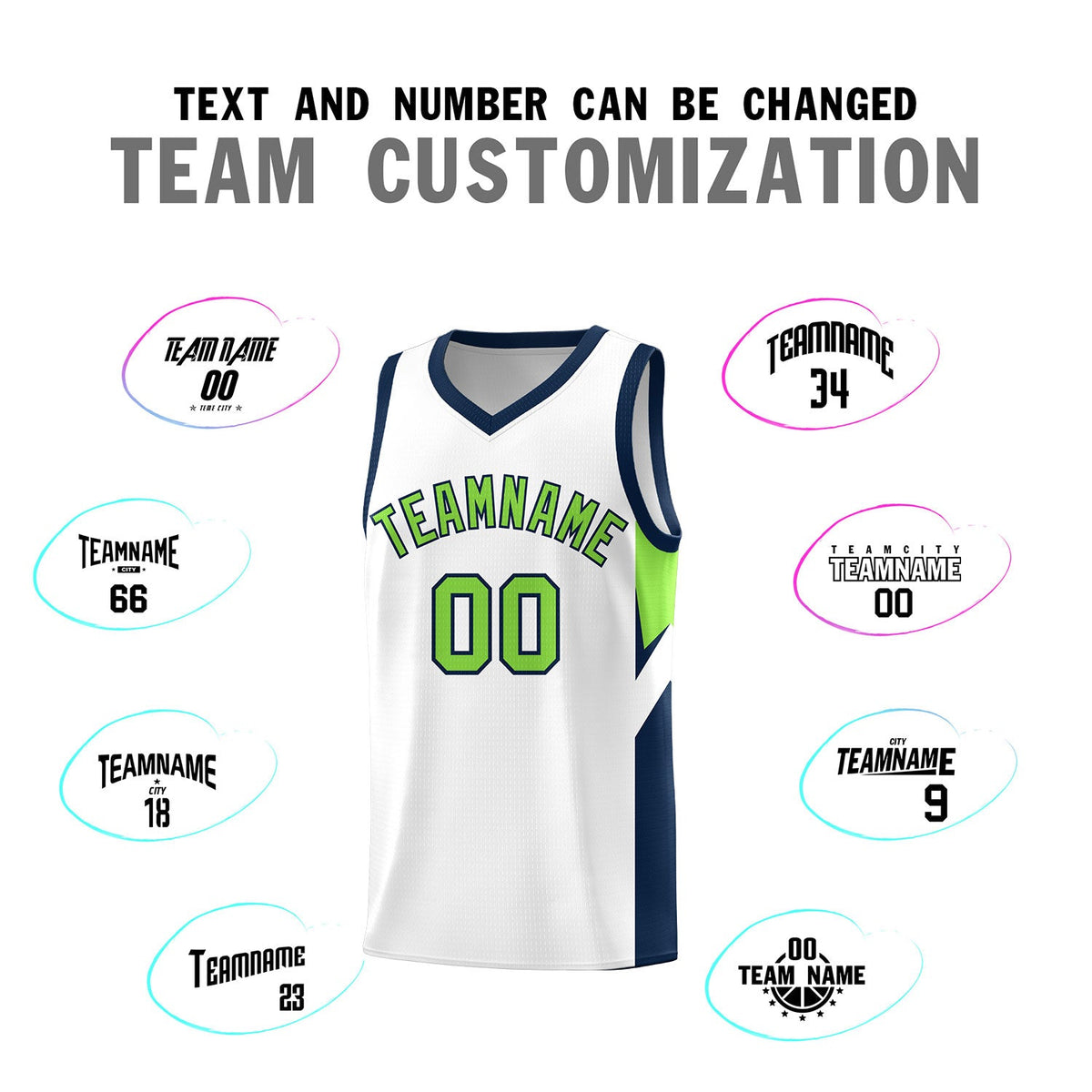 Custom White Navy Side Design Sets Sports Uniform Basketball Jersey
