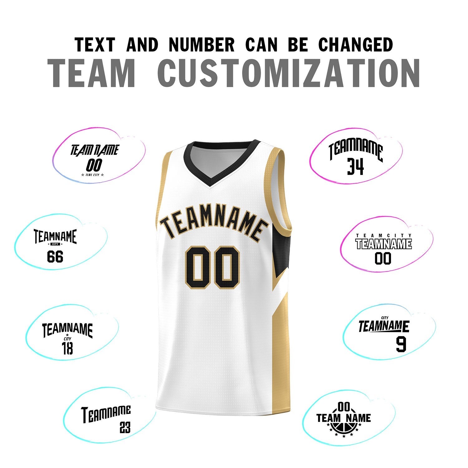 Custom White Black Side Design Sets Sports Uniform Basketball Jersey