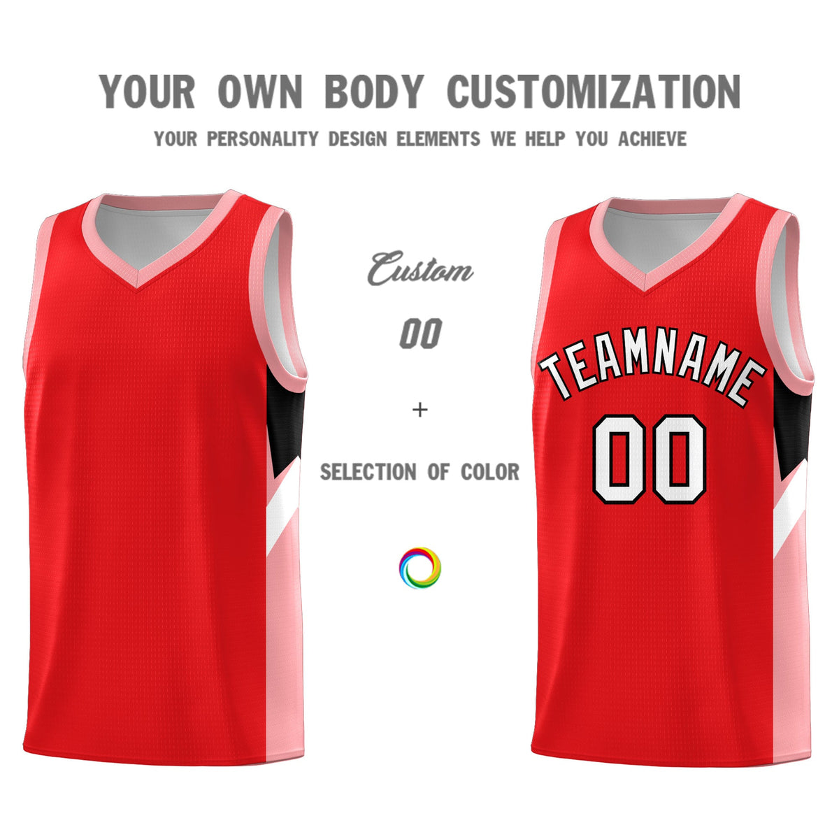 Custom Red Orange Side Design Sets Sports Uniform Basketball Jersey