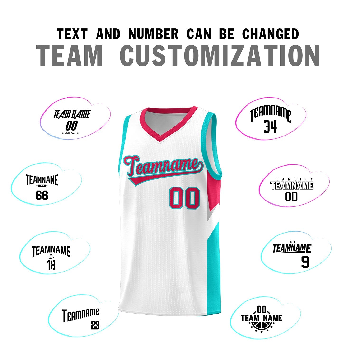 Custom White Red Side Design Sets Sports Uniform Basketball Jersey
