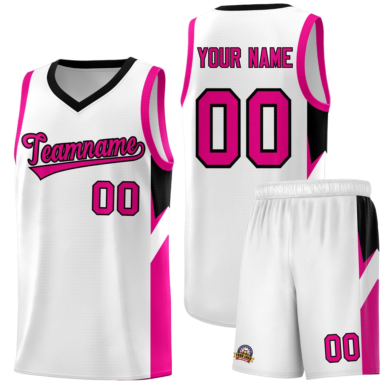 Custom White Black Side Design Sets Sports Uniform Basketball Jersey