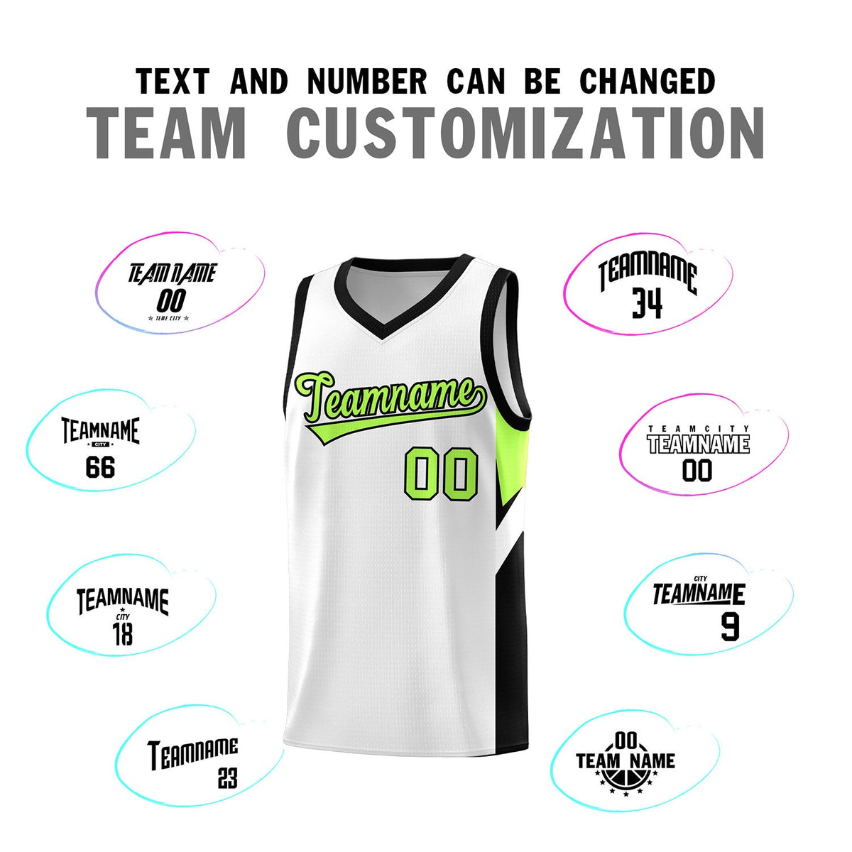 Custom White Black Side Design Sets Sports Uniform Basketball Jersey