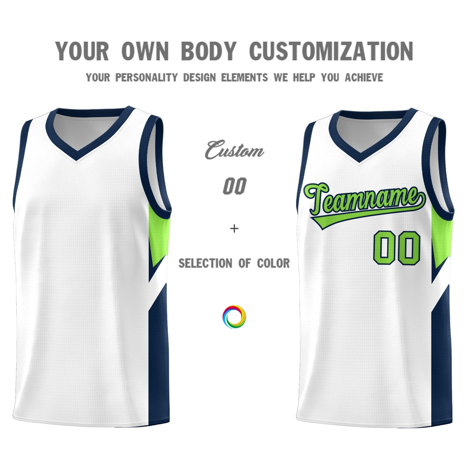 Custom White Navy Side Design Sets Sports Uniform Basketball Jersey