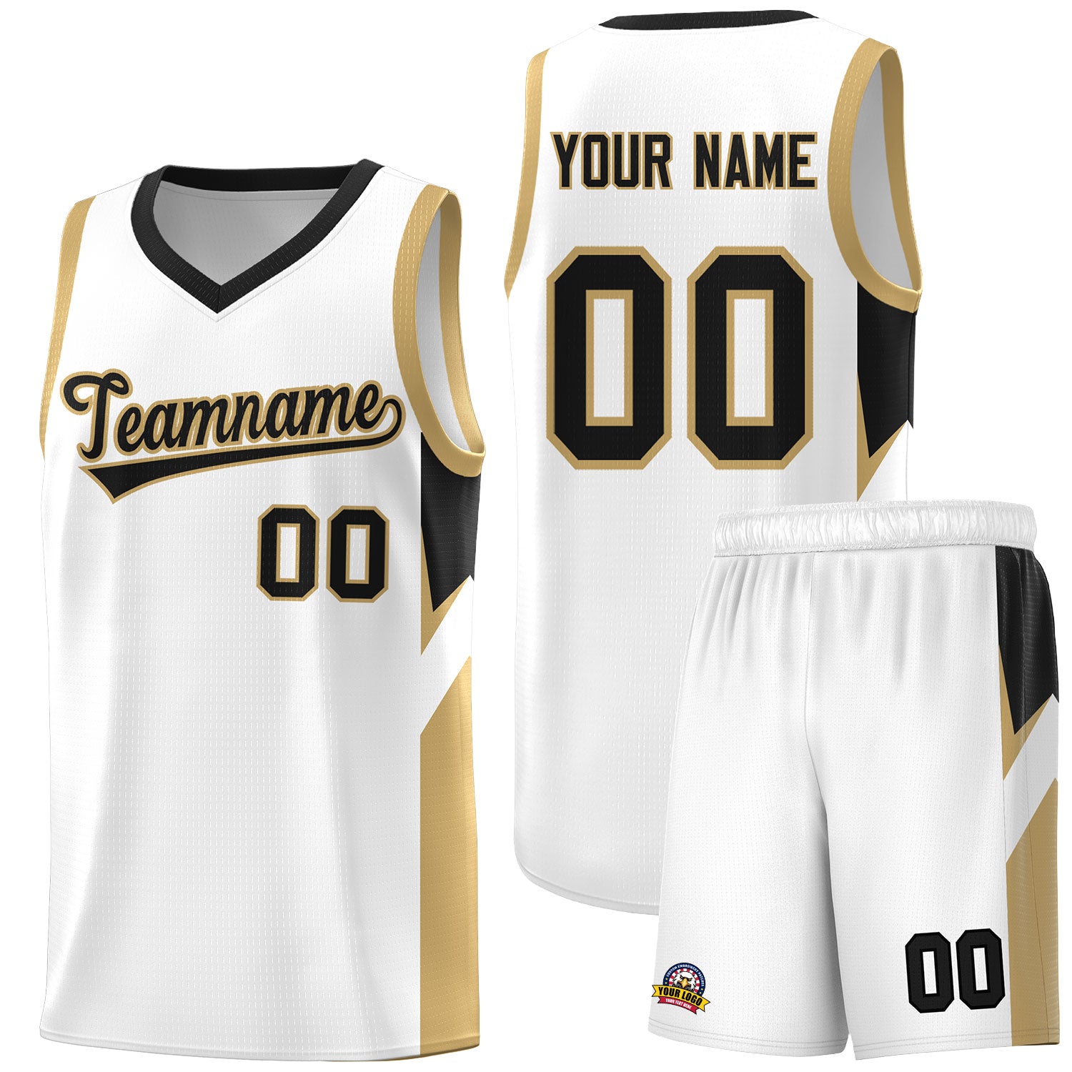 Custom White Black Side Design Sets Sports Uniform Basketball Jersey