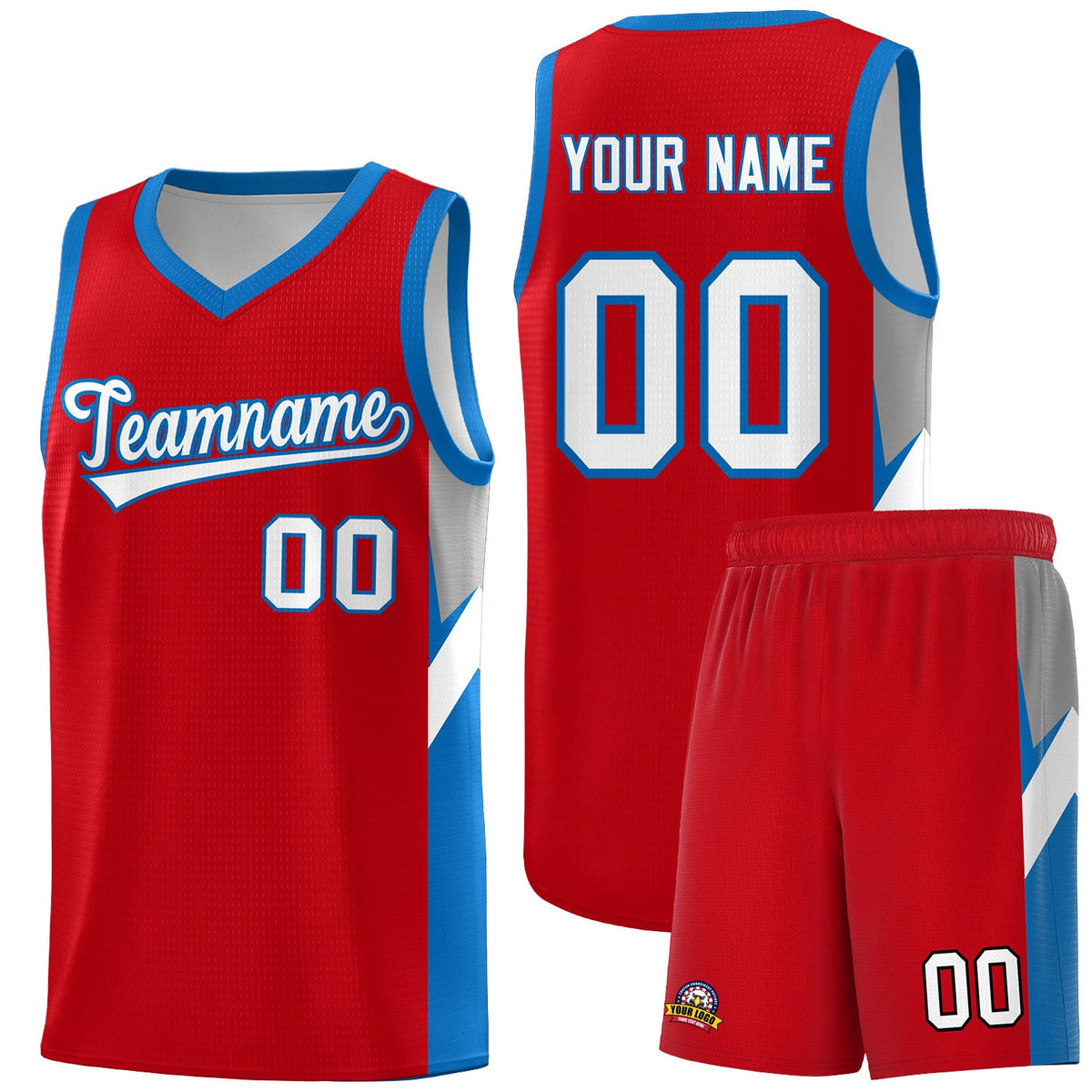 Custom Red Royal Side Design Sets Sports Uniform Basketball Jersey