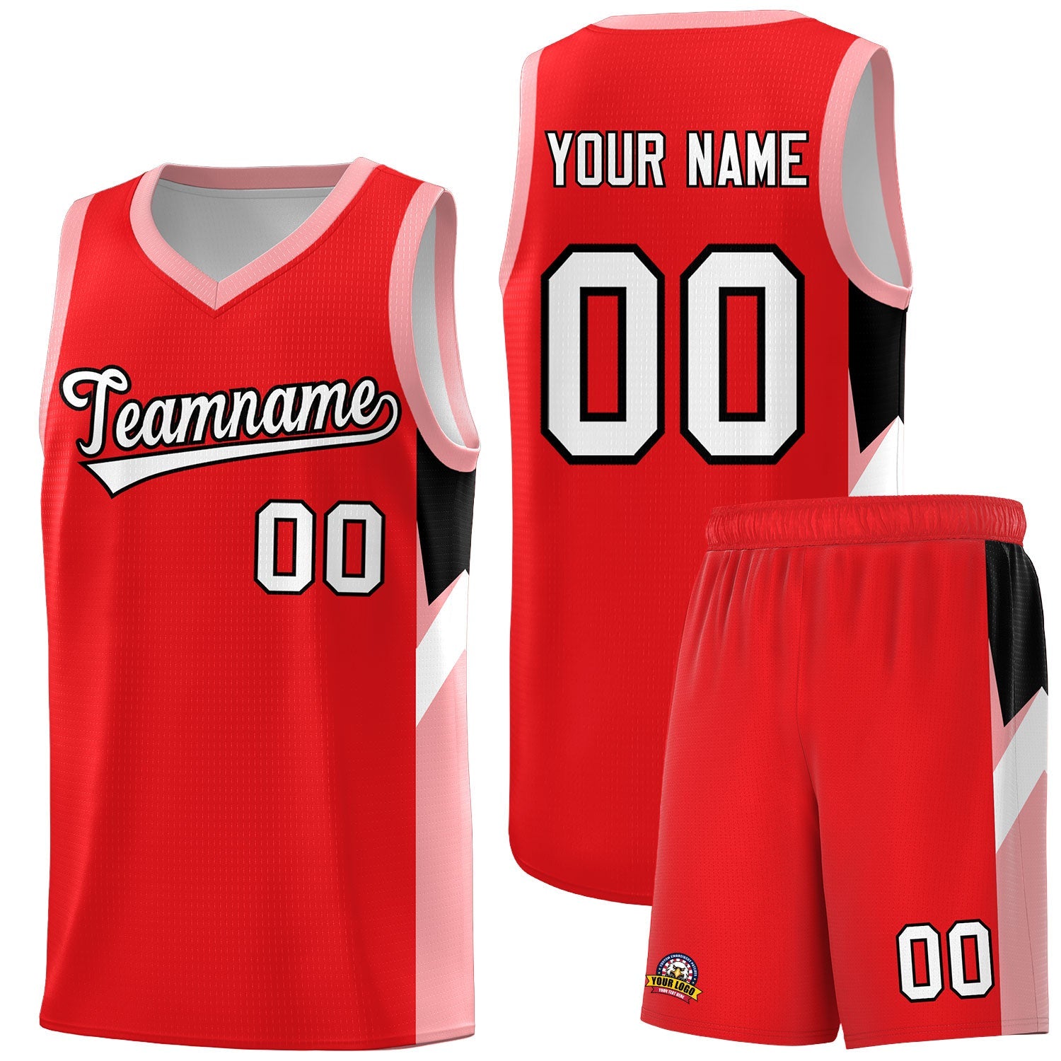 Custom Red Orange Side Design Sets Sports Uniform Basketball Jersey