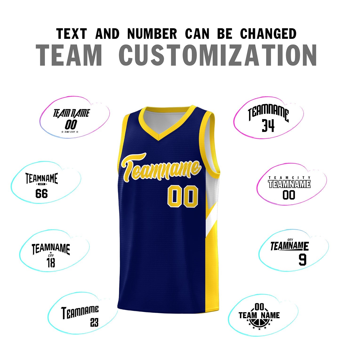 Custom Navy Gold Side Design Sets Sports Uniform Basketball Jersey