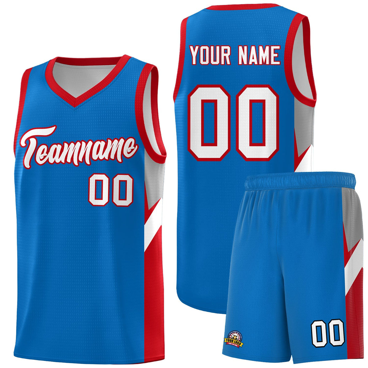 Custom Royal Red Side Design Sets Sports Uniform Basketball Jersey