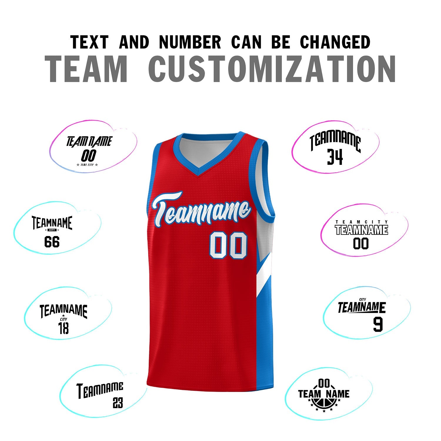 Custom Red Royal Side Design Sets Sports Uniform Basketball Jersey