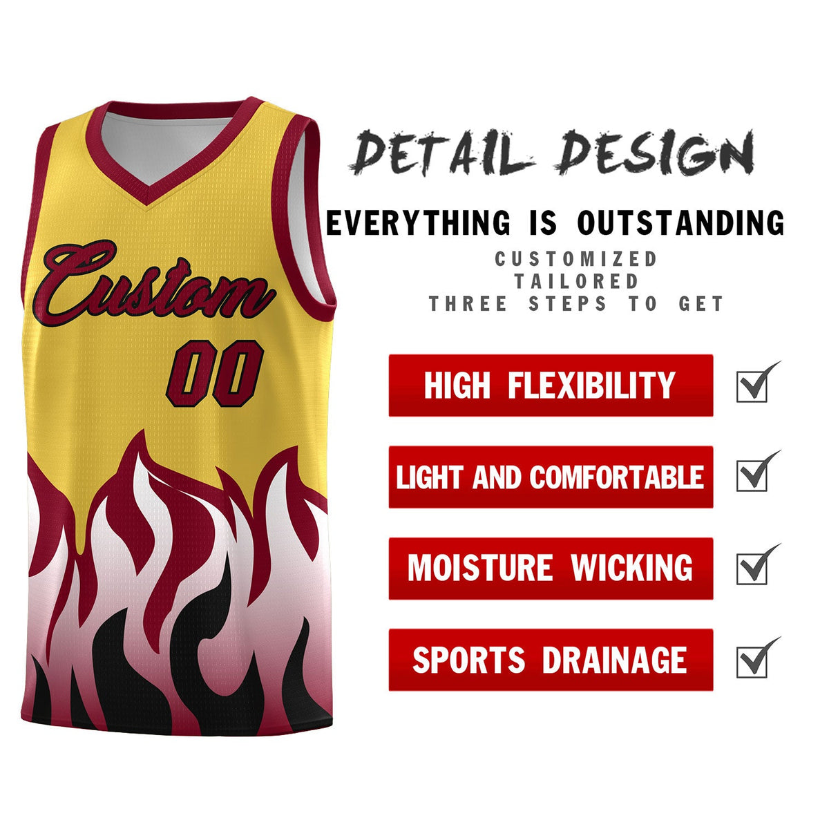 Custom Purple Crimson Hem Flame Pattern Fashion Sports Uniform Basketball jersey