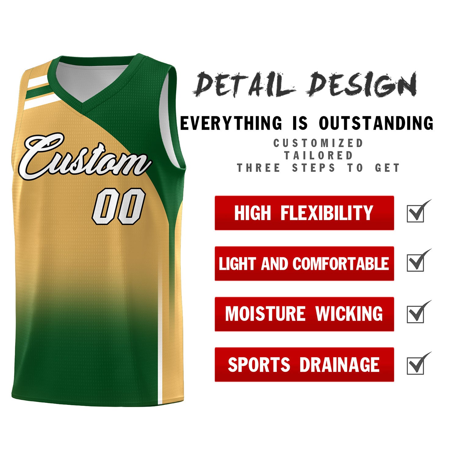 Custom Buckskin Brown and Teal Gradient Fashion Sets Sports Uniform Basketball Jersey