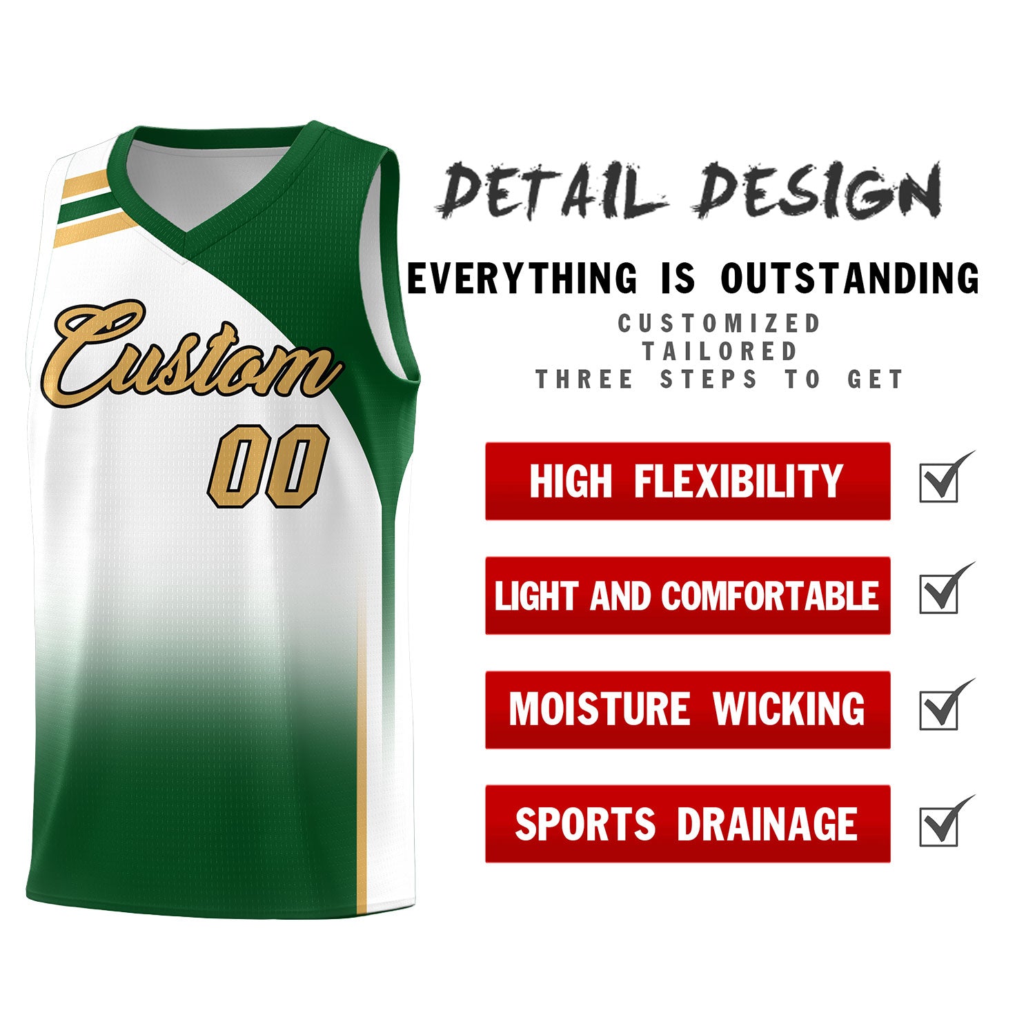 Custom White and Teal Gradient Fashion Sets Sports Uniform Basketball Jersey