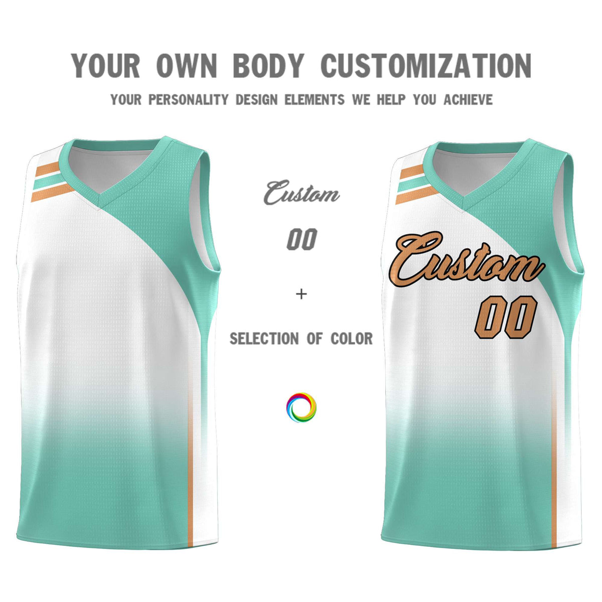 Custom White Bright Green Gradient Fashion Sets Sports Uniform Basketball Jersey