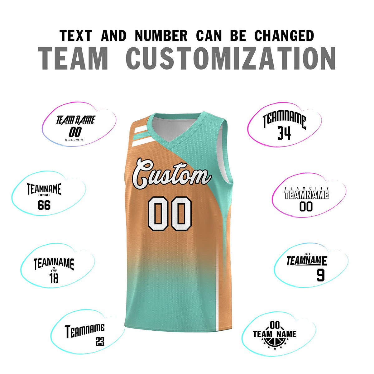Custom Buckskin Brown Bright Green Gradient Fashion Sets Sports Uniform Basketball Jersey