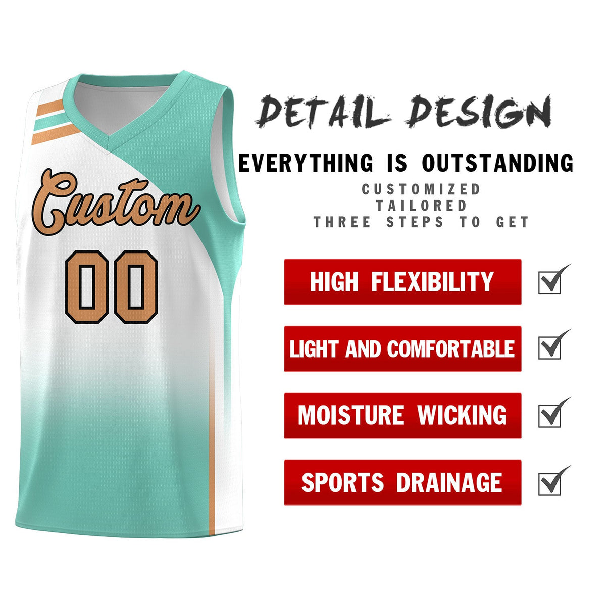 Custom White Bright Green Gradient Fashion Sets Sports Uniform Basketball Jersey