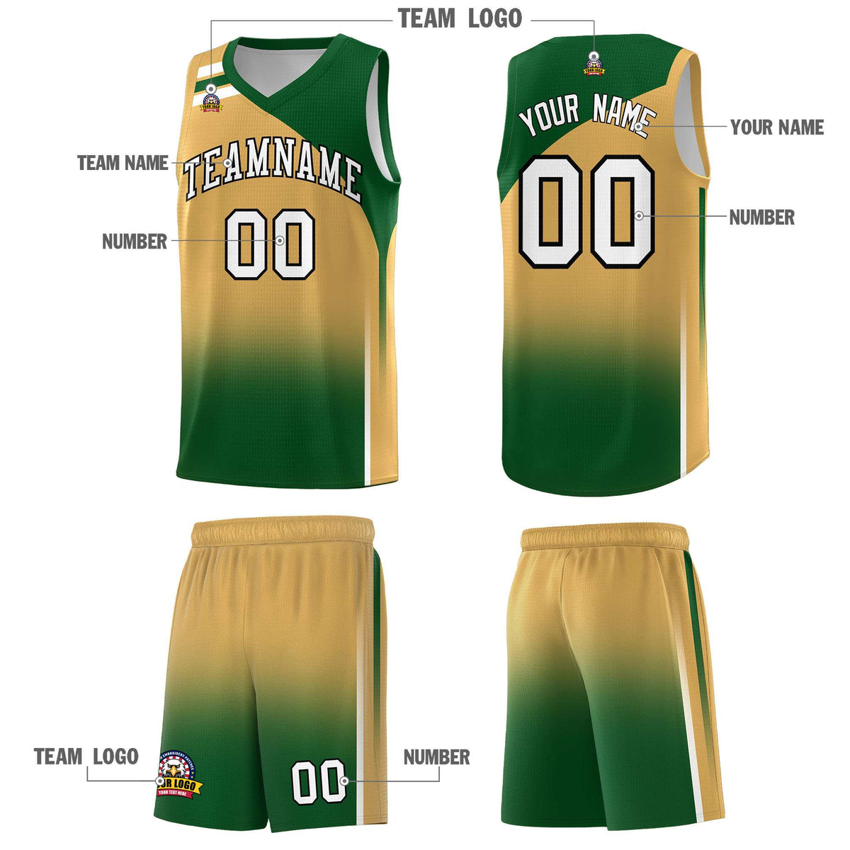 Custom Buckskin Brown Teal Gradient Fashion Sets Sports Uniform Basketball Jersey