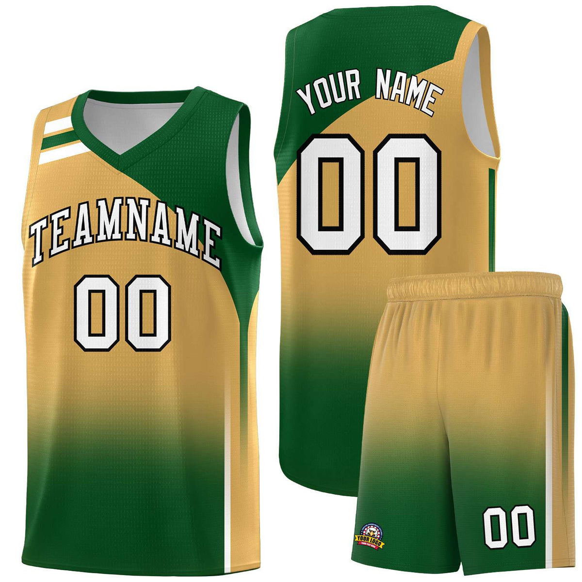 Custom Buckskin Brown Teal Gradient Fashion Sets Sports Uniform Basketball Jersey