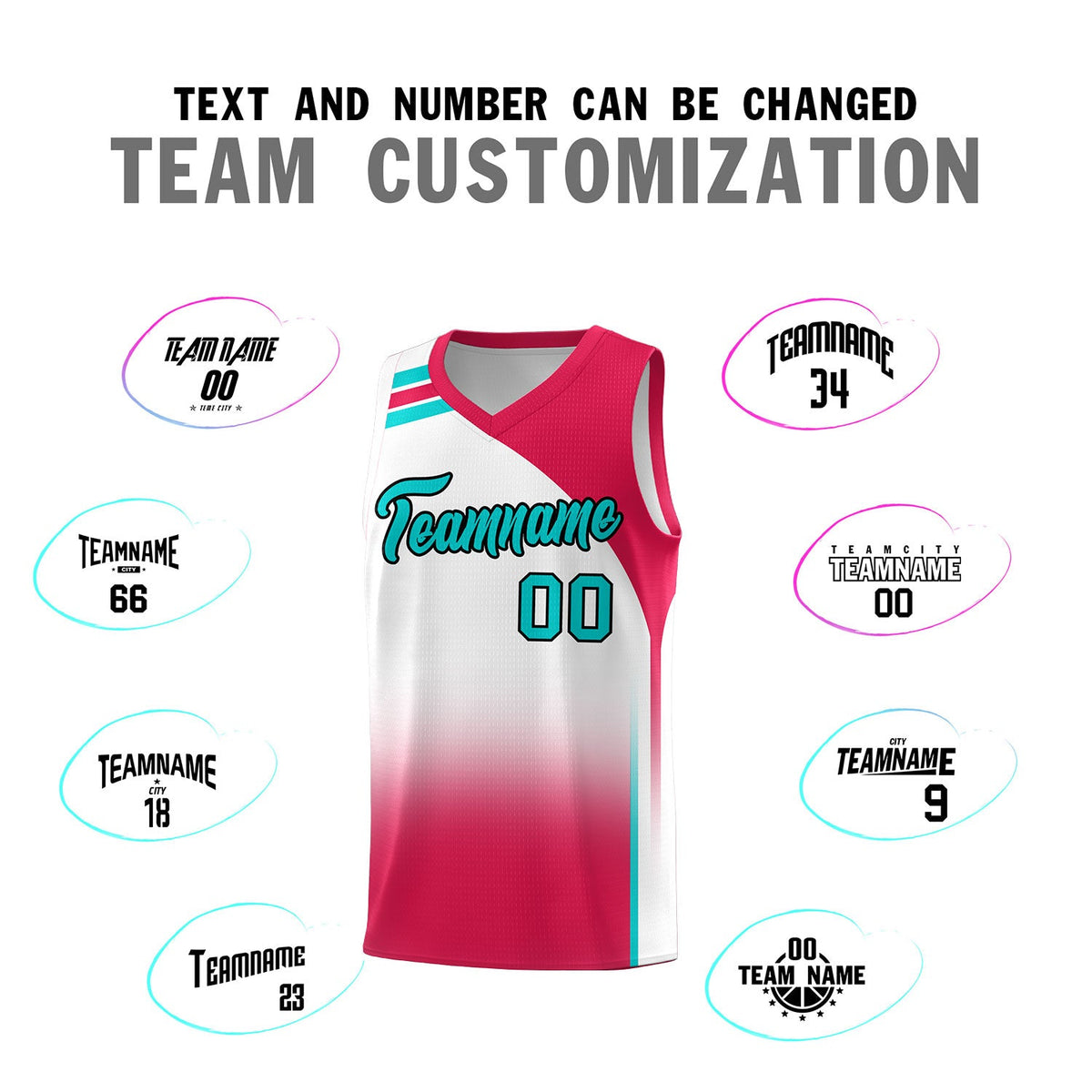 Custom White Red Gradient Fashion Sets Sports Uniform Basketball Jersey