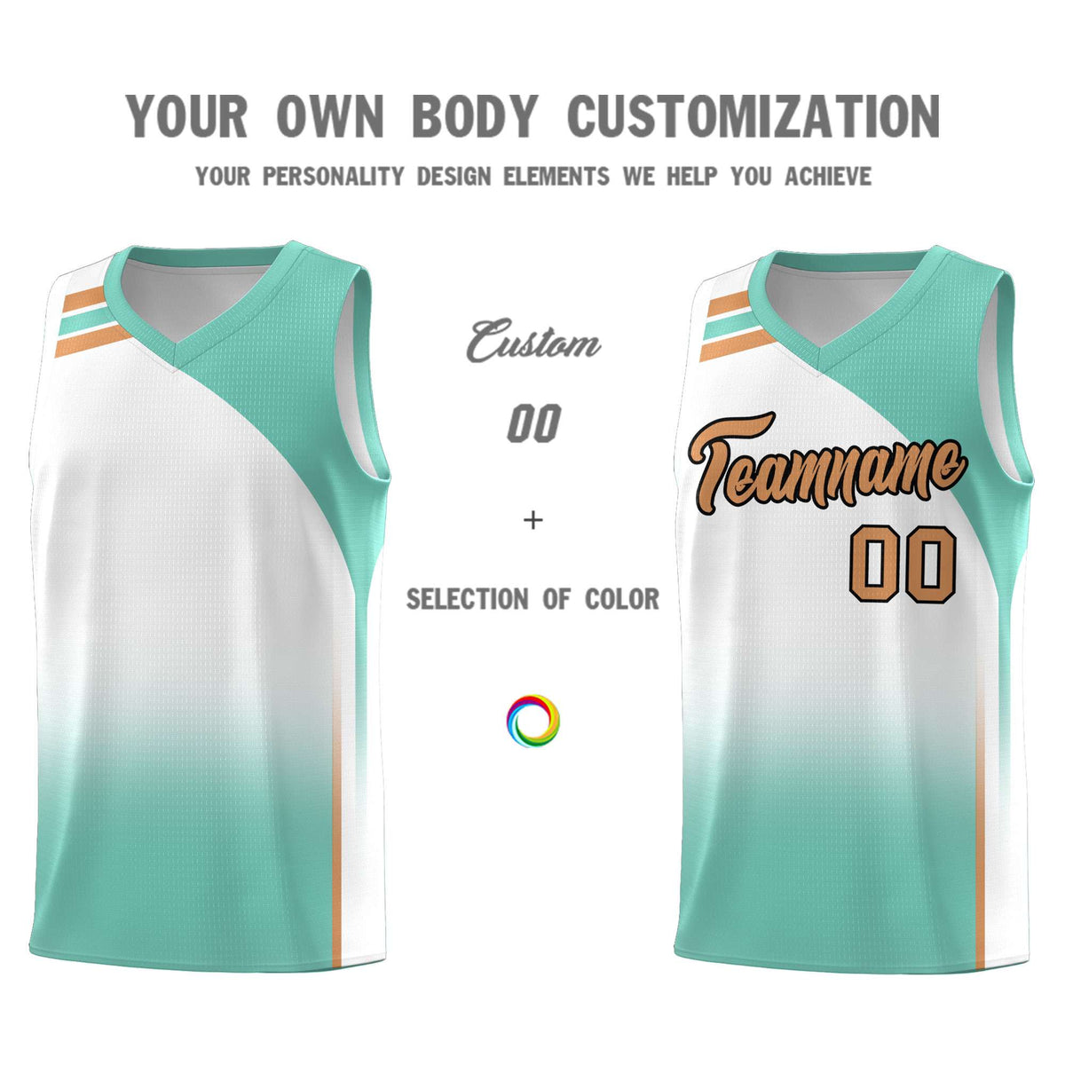 Custom White Bright Green Gradient Fashion Sets Sports Uniform Basketball Jersey