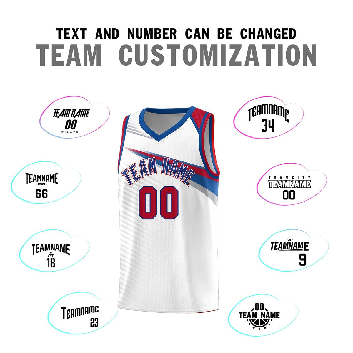 Custom White Royal Chest Color Block Sports Uniform Basketball Jersey