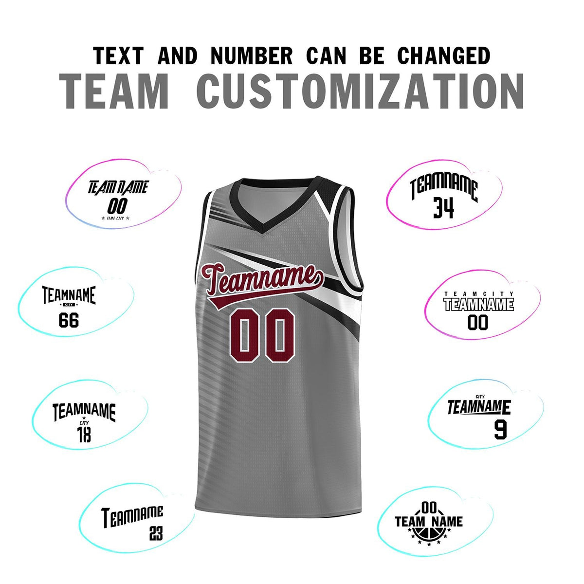 Custom Dark Gray Crimson-White Chest Color Block Sports Uniform Basketball Jersey