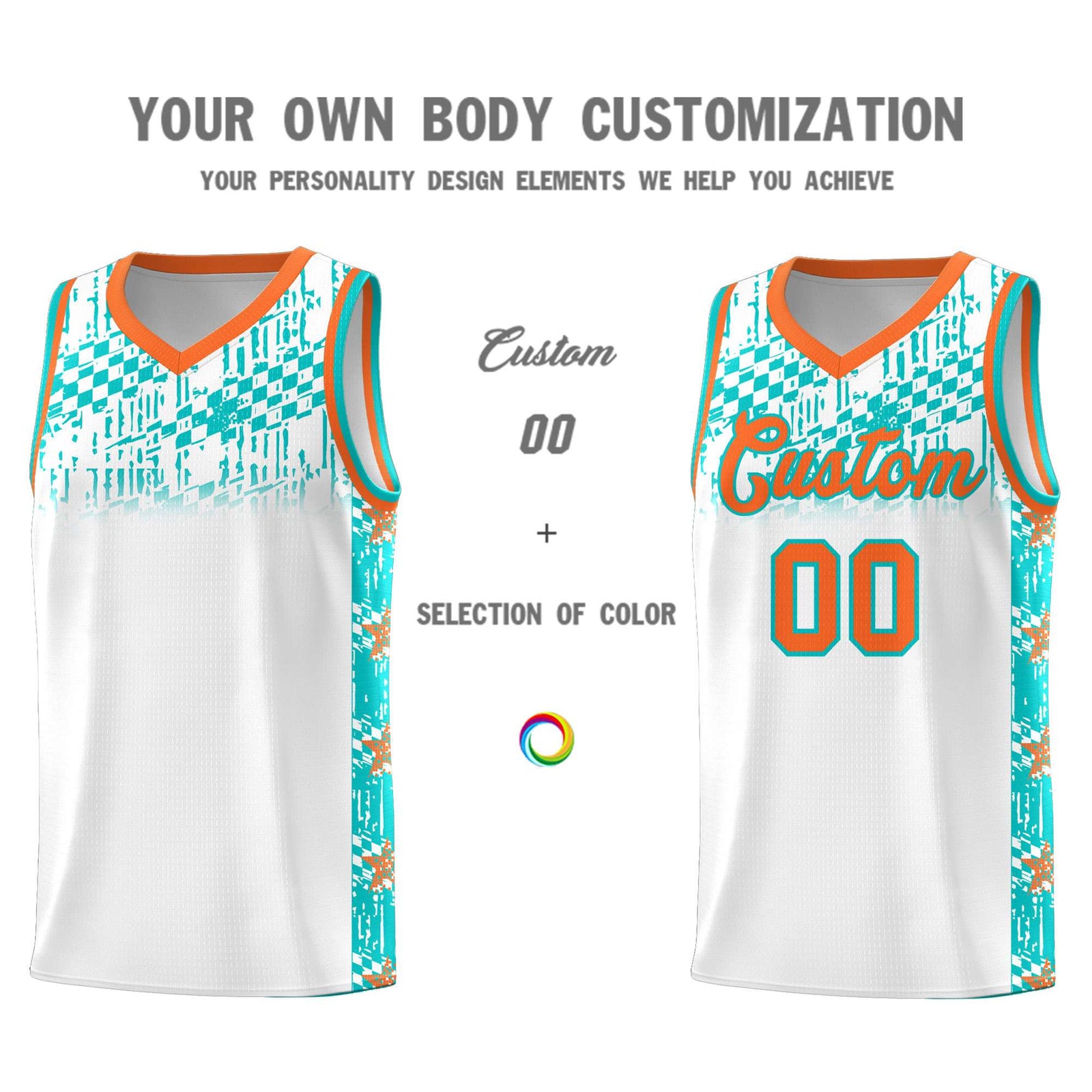 Custom White Mosaic Stars Pattern Sports Uniform Basketball Jersey