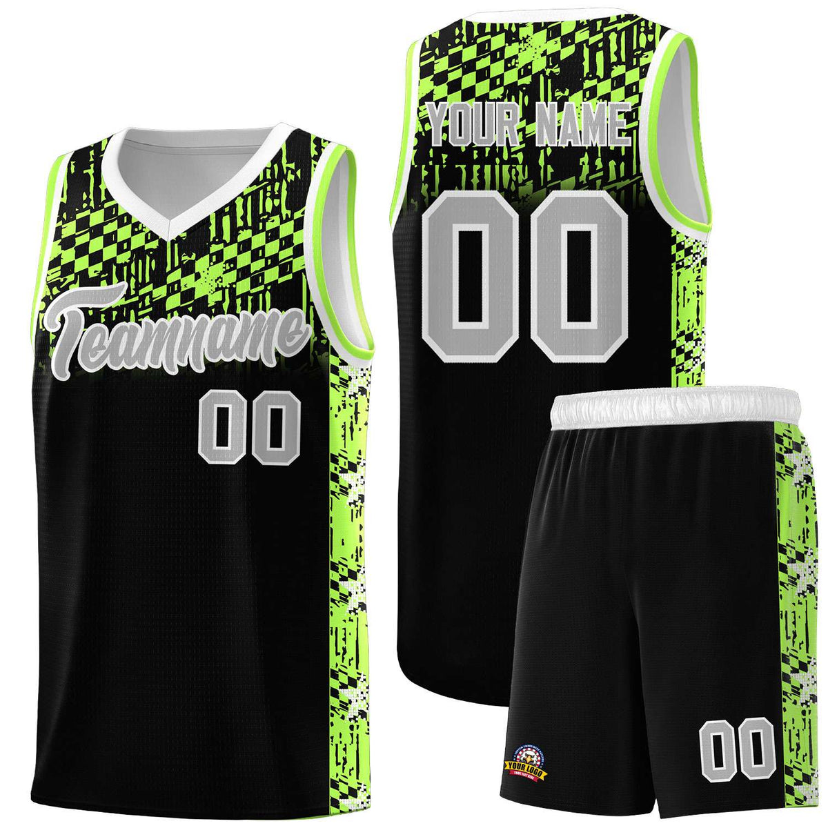Custom Black Mosaic Stars Pattern Sports Uniform Basketball Jersey