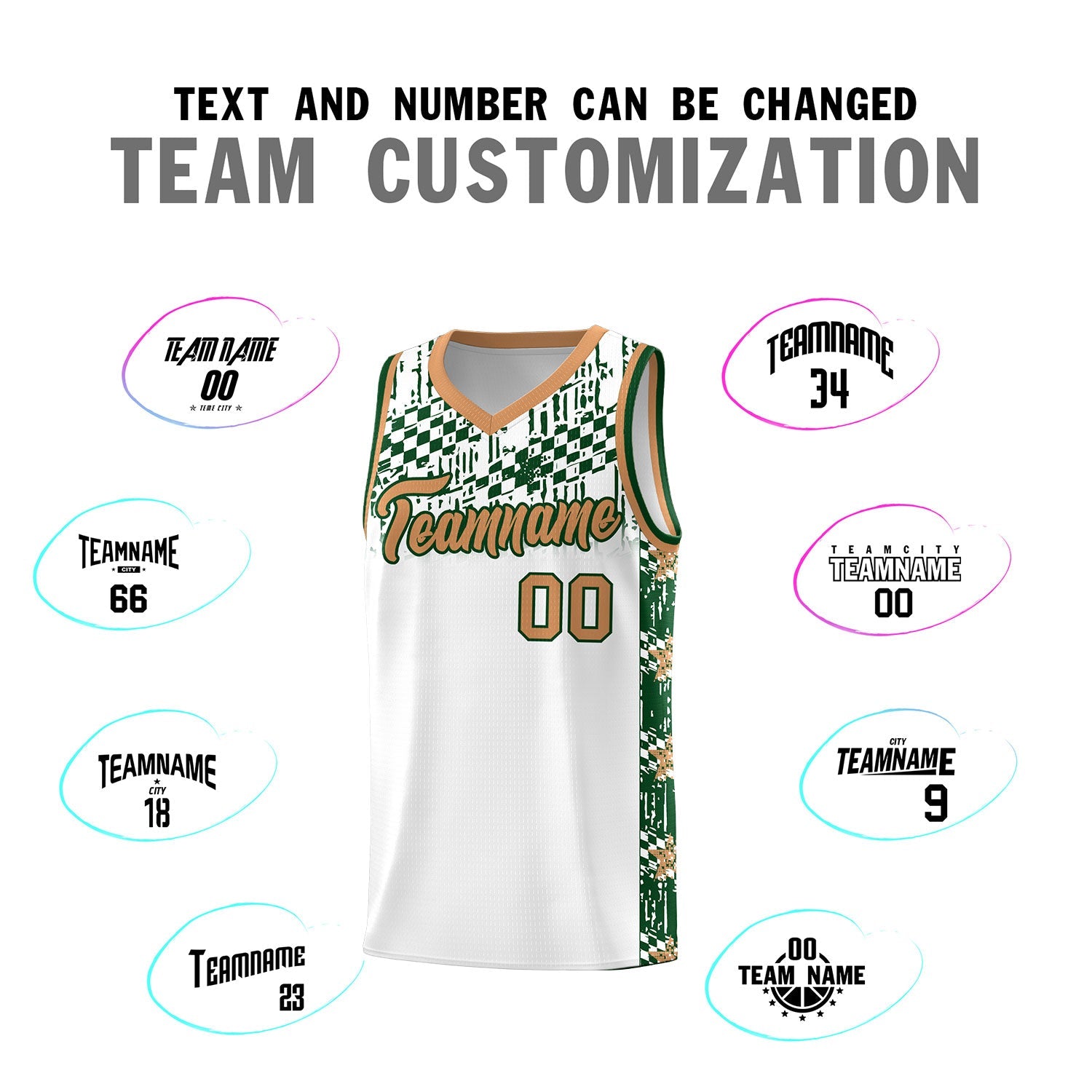 Custom White Mosaic Stars Pattern Sports Uniform Basketball Jersey