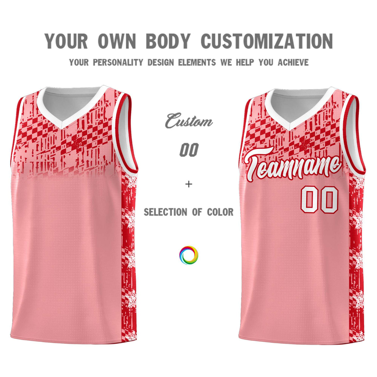 Custom Light Pink Mosaic Stars Pattern Sports Uniform Basketball Jersey