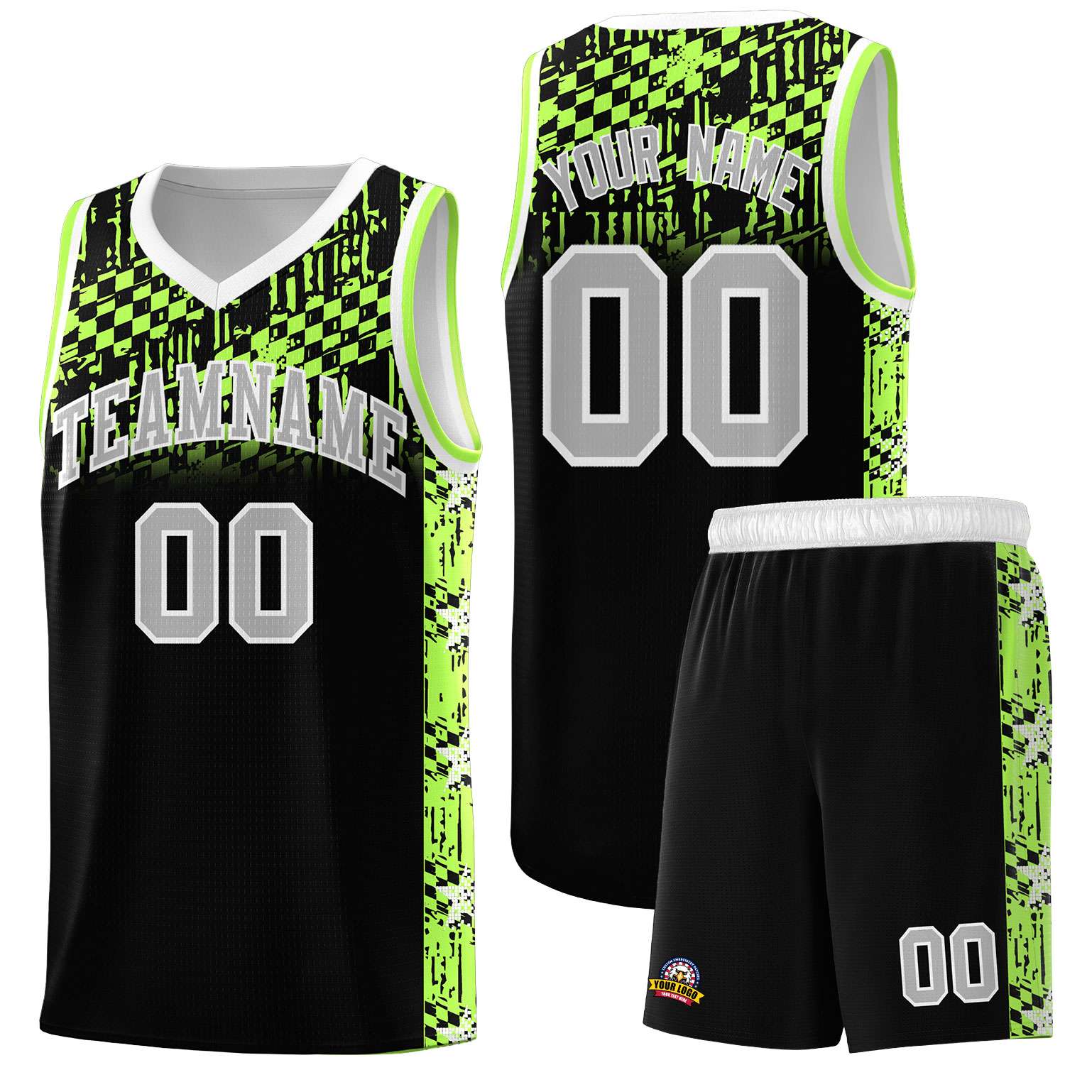 Custom Black Mosaic Stars Pattern Sports Uniform Basketball Jersey