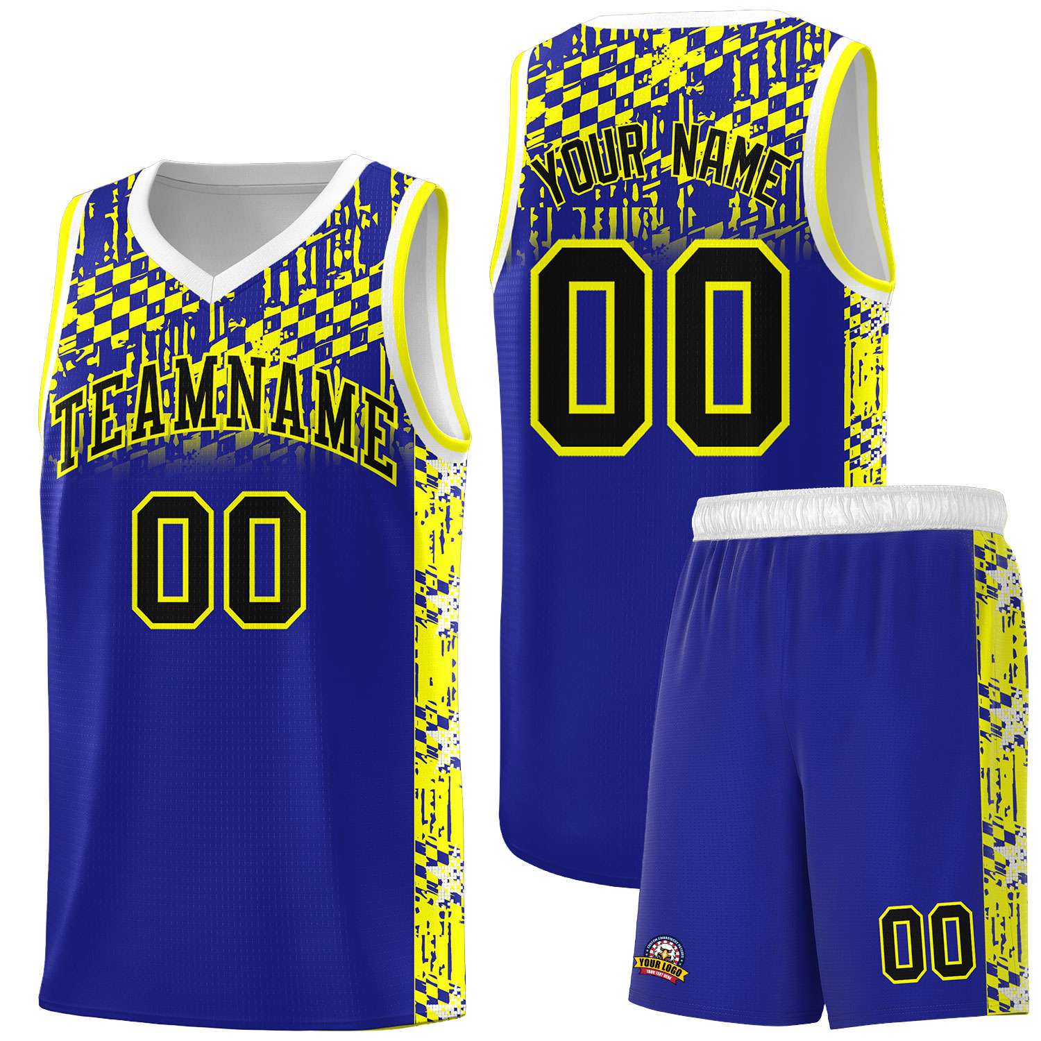 Custom Royal Mosaic Stars Pattern Sports Uniform Basketball Jersey